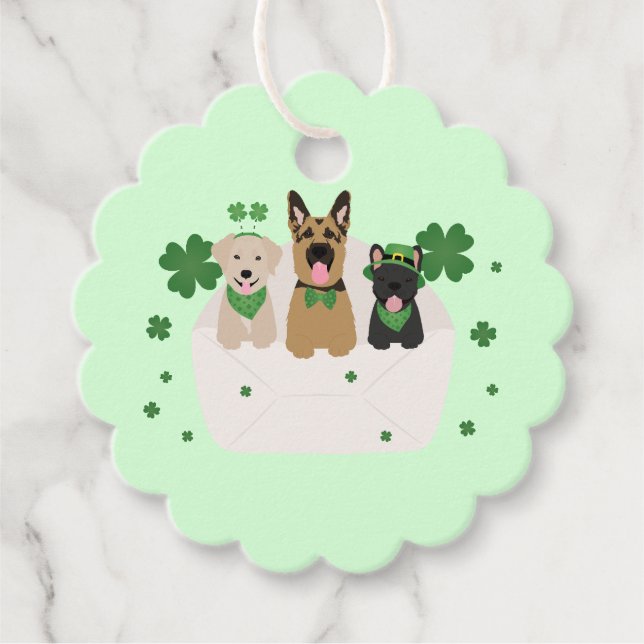 St Patricks Day Dog Mail Geschenkanhänger (Vorderseite)