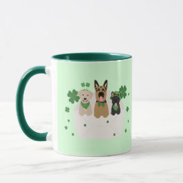 St Patricks Day Dog Mail Tasse