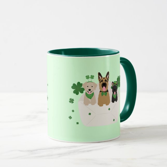 St Patricks Day Dog Mail Tasse (VorderseiteRechts)