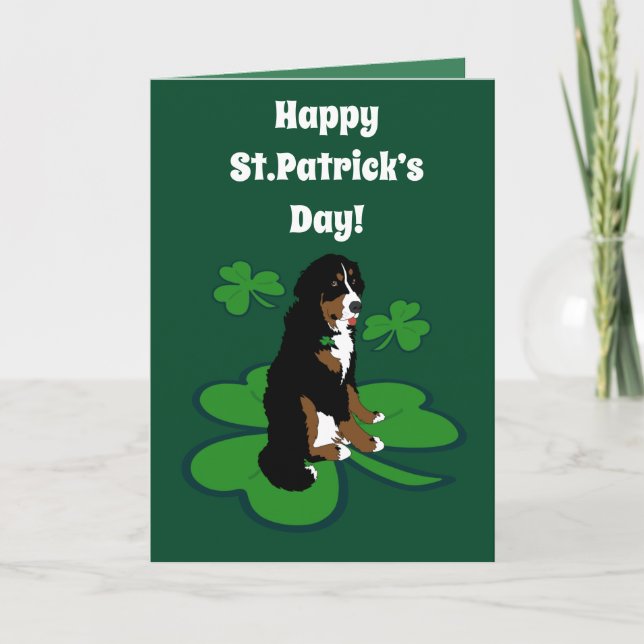 St. Patrick's Day Dog Pattern Karte (Vorderseite)