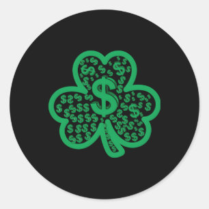 St. Patrick's Day Dollar Schildklecker Runder Aufkleber