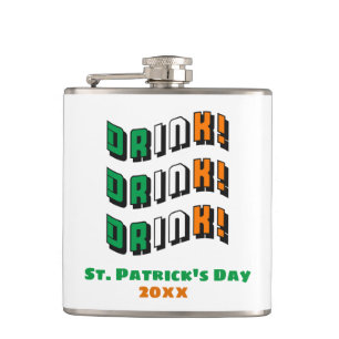 St Patricks Day Drink Irish Funny Niedlich Drink Flachmann