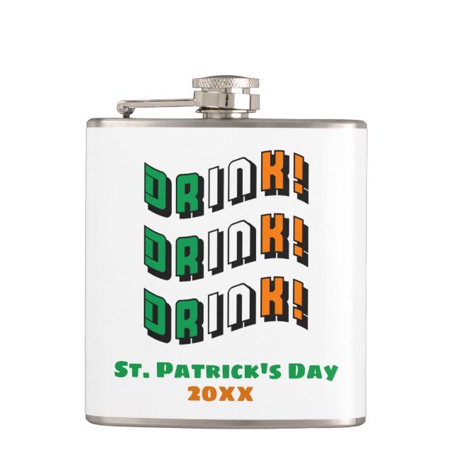 St Patricks Day Drink Irish Funny Niedlich Drink Flachmann (Vorderseite)