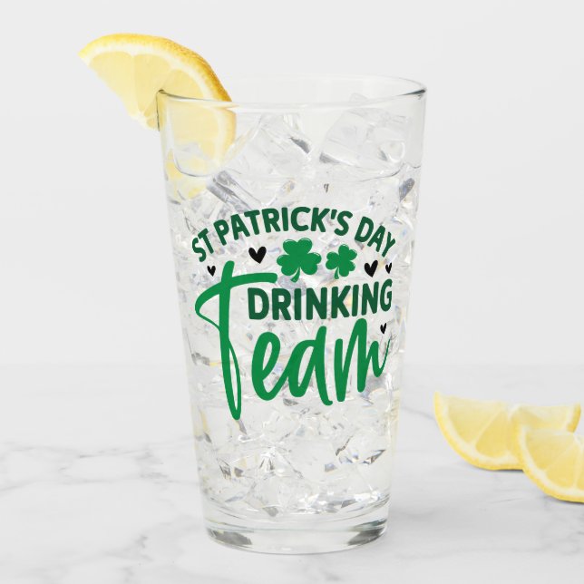 St Patrick's Day Drinking Team Kleeblatt Glas (Vorderseite Ice)