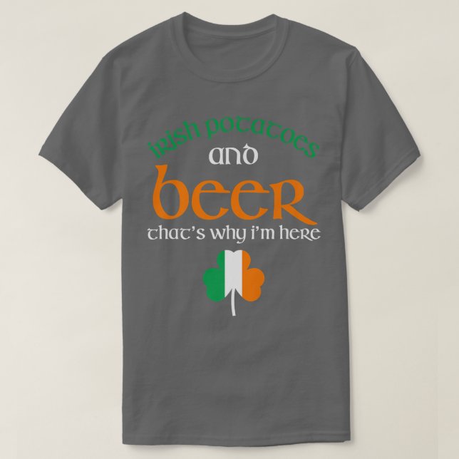 St Patricks Day Drinks Bier Funny Irish Potato T-Shirt (Design vorne)