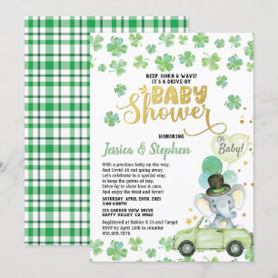 St Patrick's Day Drive By Baby Shower Parade Einladung