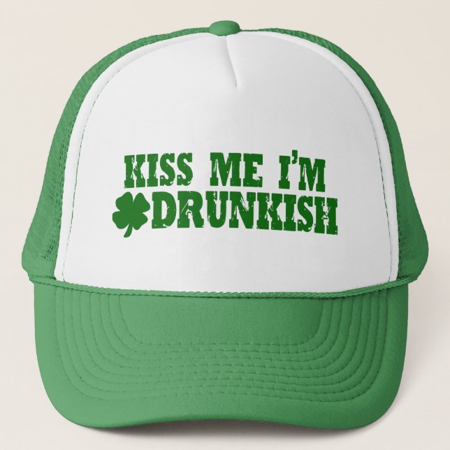 St Patricks Day Drunkish Truckerkappe (Vorderseite)