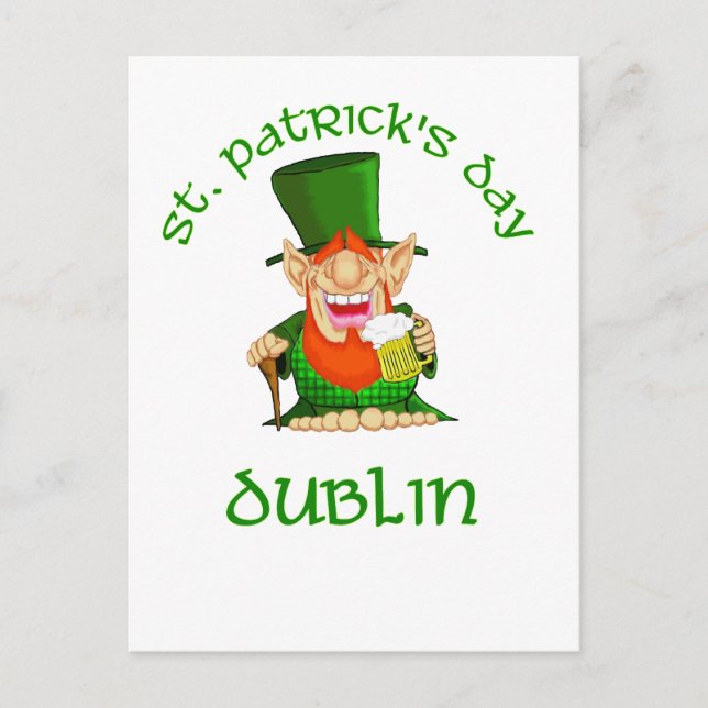 St Patrick's Day ~ Dublin Postkarte (Vorderseite)
