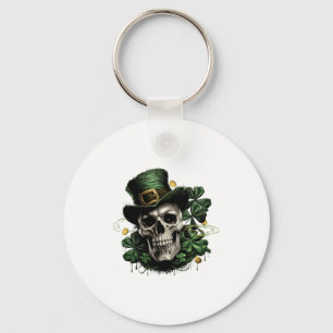 St Patricks Day Dunkler Irischer Totenkopf Mit Sha Schlüsselanhänger