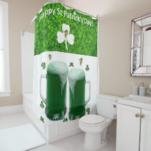 St. Patricks Day Duschvorhang Bier