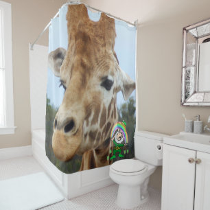 St. Patrick's Day Duwer Vorhang Giraffe