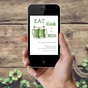 St. Patricks Day Eat Drink Be Irish Beer Party Einladung