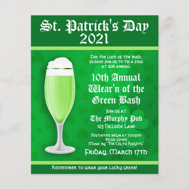 St. Patrick's Day Einladung Flyer (Vorne)