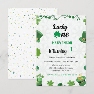 St Patrick's Day Einladung Kleeblatt zum Geburtsta