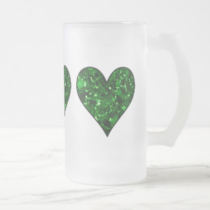 St. Patrick's Day Emerald Heart Mattglas Bierglas