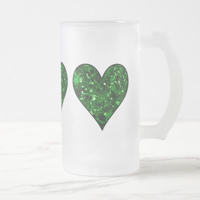 St. Patrick's Day Emerald Heart Mattglas Bierglas (Rechts)