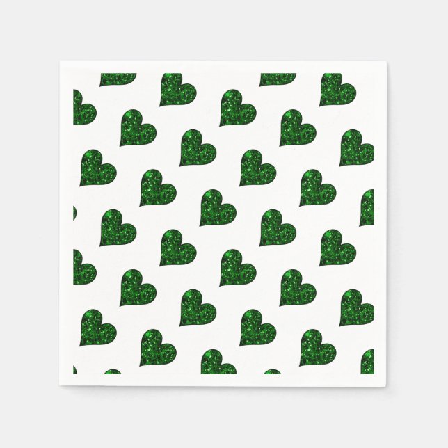 St. Patrick's Day Emerald Heart Serviette (Vorderseite)