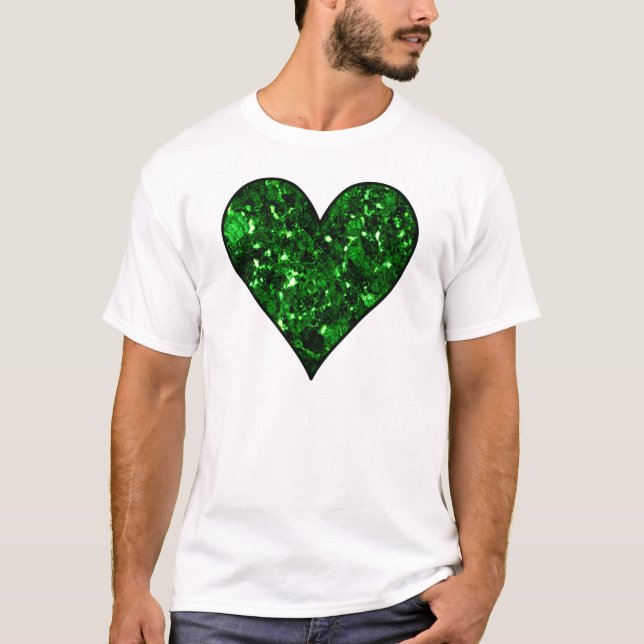 St. Patrick's Day Emerald Heart T-Shirt (Vorderseite)