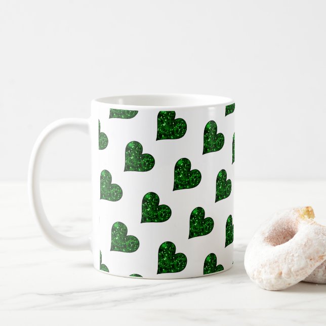 St. Patrick's Day Emerald Heart Tasse (Mit Donut)