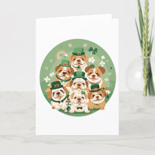 St. Patrick's Day Englische Bulldoggen Feiertagskarte