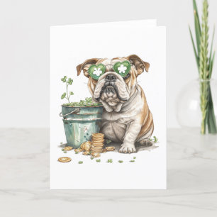 St. Patrick's Day English Bulldogge Feiertagskarte