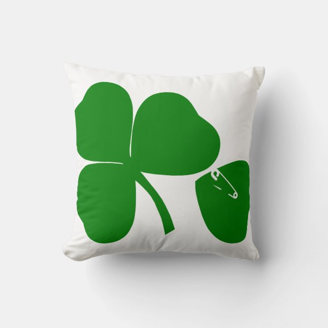 St. Patrick's Day Erhalten Sie Glück Button Kissen (Vorderseite)