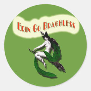 ST. PATRICKS DAY: ERIN GO BRAGHLESS RUNDER AUFKLEBER