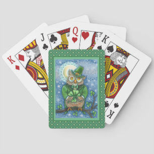 ST. PATRICK'S DAY-EULE, 4 BLATT-KLEE-KOBOLD SPIELKARTEN