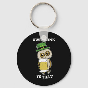 St Patricks Day Eulengetränk Für diesen lustigen Schlüsselanhänger