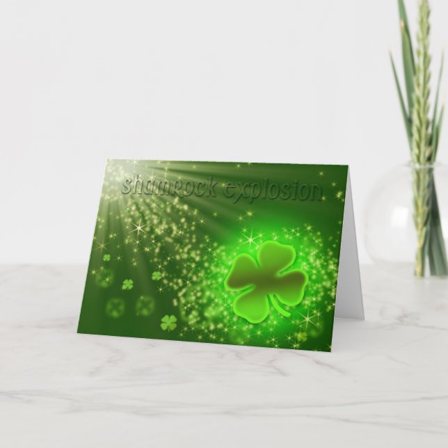 St. Patrick's Day - Explosion des Kleeblatts - Spa Karte (Vorderseite)