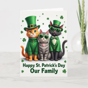 St. Patricks Day Familienkatzen Karte
