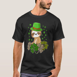 St. Patrick's Day Faultier Grün Büffel Kariert Sha T-Shirt