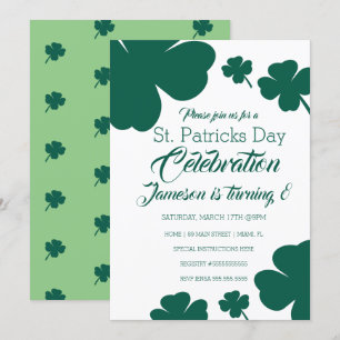 St. Patricks Day Feier Shamrock Grünzeug Einladung