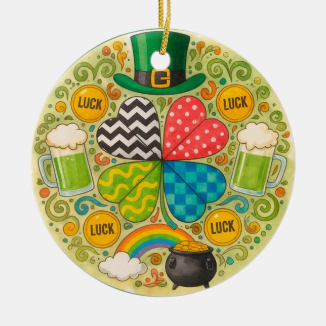 St. Patrick's Day feiern Keramik Ornament (Vorne)