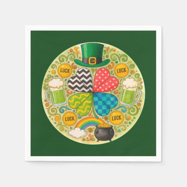 St. Patrick's Day feiern Serviette (Vorderseite)