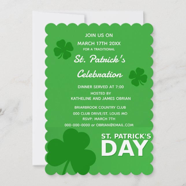 St. Patrick's Day Feierparty-Einladung Einladung (Vorderseite)
