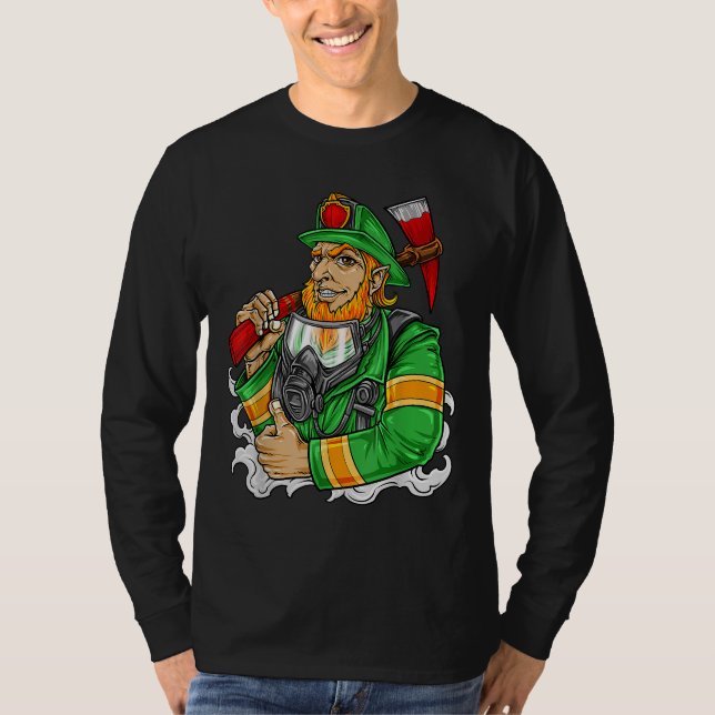 St. Patrick's Day Feuerwehrmann T-Shirt (Vorderseite)