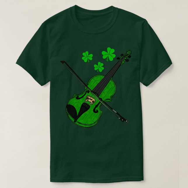 St Patricks Day Fiddle Violin Player Violinist T-Shirt (Design vorne)