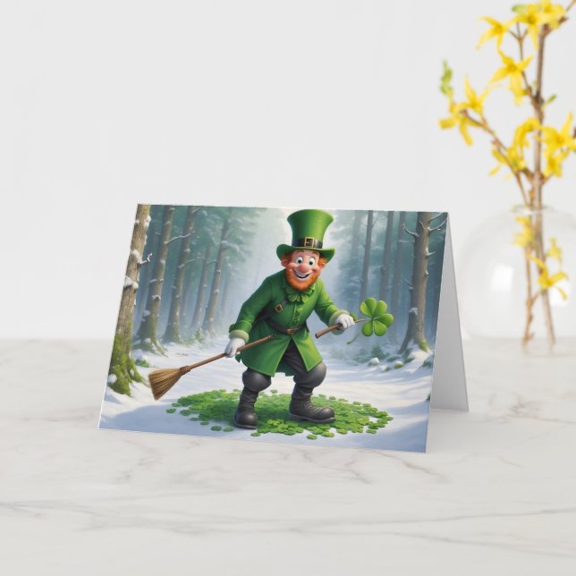 St. Patrick's Day Figur Karte (Gelbe Blume)