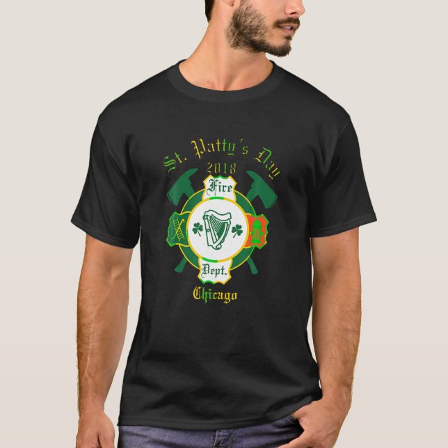 St Patricks Day Firefighter Shirts Chicago Fire De (Vorderseite)