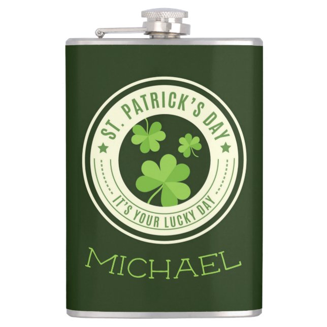 St. Patrick's Day Flachmann (Vorderseite)