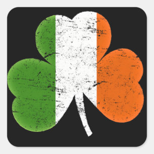 St. Patrick's Day-Flagge Shamrock Quadratischer Aufkleber