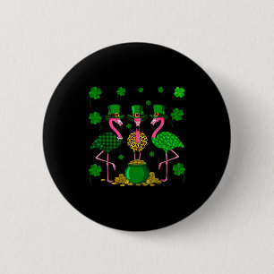 St. Patricks Day Flamingo Irisch Irland Kleeblatt Button