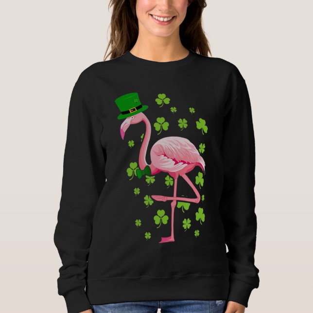 St Patricks Day Flamingo Leprechaun Kleeblatt Men  Sweatshirt (Vorderseite)