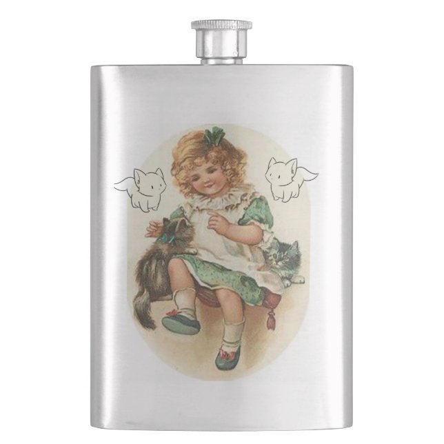 St. Patrick's Day-Flasche Kätzchen Flachmann (Vorderseite)