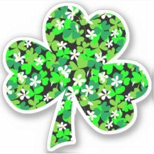 St Patrick's Day Floral Kleeblatt Aufkleber