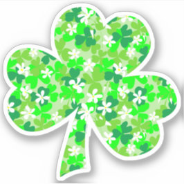 St Patrick's Day Floral Kleeblatt Aufkleber