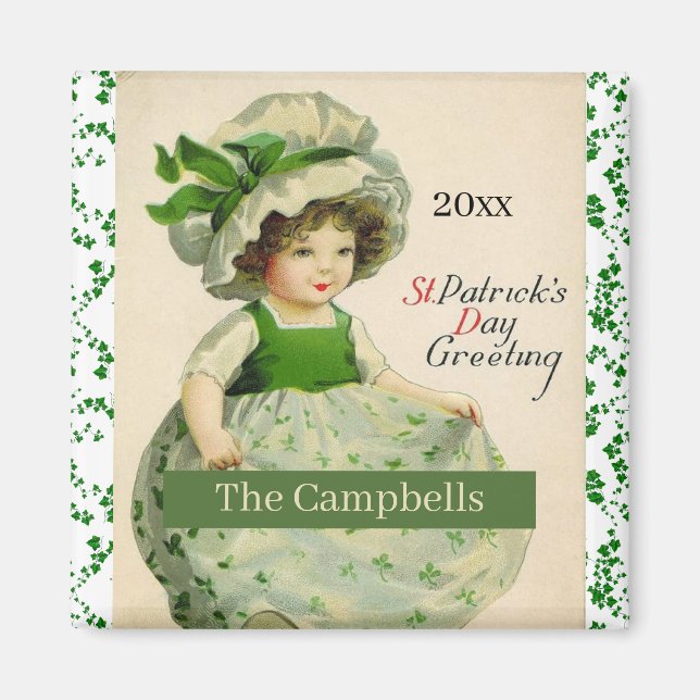 St. Patrick's Day Floral Paper Magnet (Vorne)