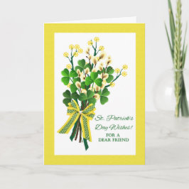 St Patrick's Day for Friend mit Kleeblatt Bouquet Karte