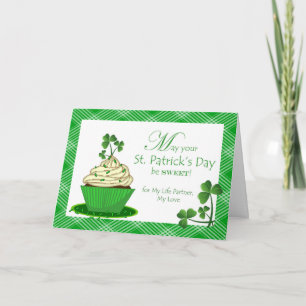 St. Patrick's Day for Life Partner mit Cupcake Karte